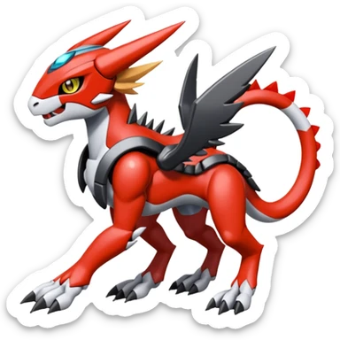 Meloetta-Guilmon-Wargreymon-Protogen-Kyurem-Pokémon-Digimon-Fakémon-fusion-hybrid-creature sticker