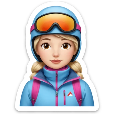 Woman Skiing, Background Matterhorn sticker