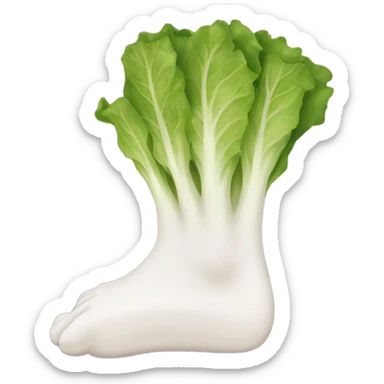 A foot with lettuce for toes sticker