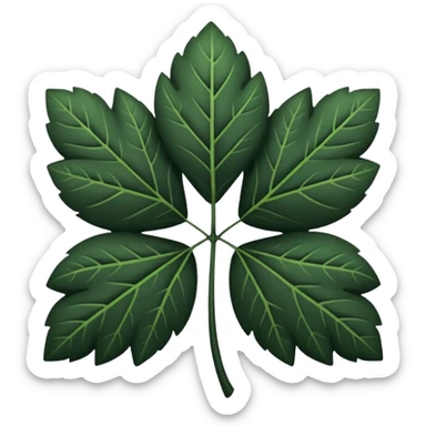 Trébol completamente negro cinco hojas  sticker