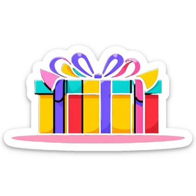 happy birthday celebration with gifts and confetti sticker