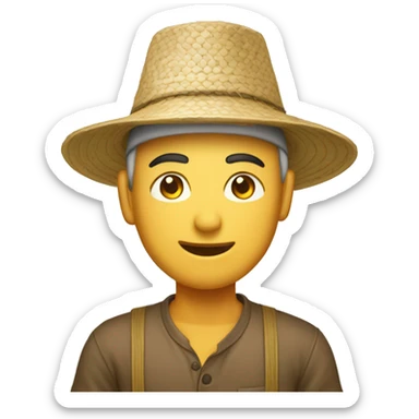 Rice farmer hat sticker