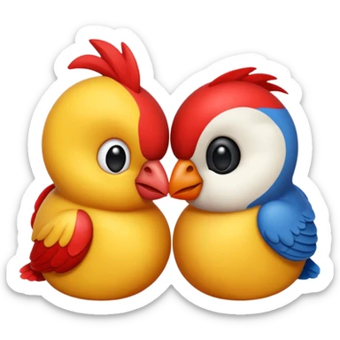 crea dos agapornis dándose un beso sticker