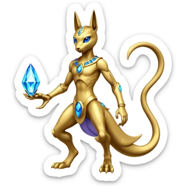 Colorful Shiny Futuristic Mewtwo-Anubis full body sticker