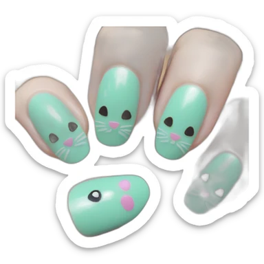 Cat nail acrylic  sticker