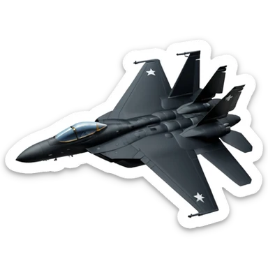 American F15, strict top-down orthographic view, silhouette clarity over realism sticker