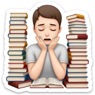 someone choking themself bc they have a lot of homework  sticker