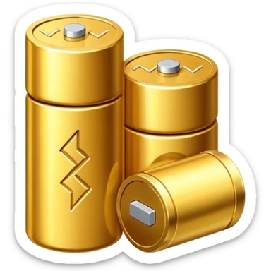 a battery icon, containing vertically stacked coins sticker