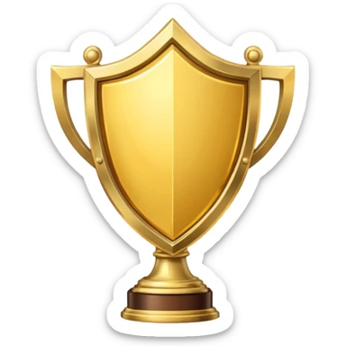 Gold shield with trophy sticker
