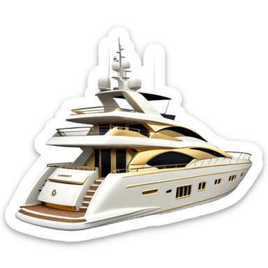 Luxury Yacht - Azimut 72 (Model Year: 2020) (Iconic colour: White with gold trim) sticker