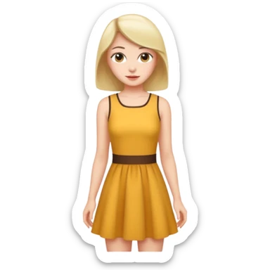 A girl is very more more short dress and she is realistic to sticker