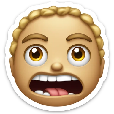 Emoji face experiencing the horrors sticker