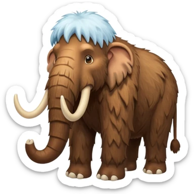 a brown Mammoth, half body, cute, Ice Age sticker