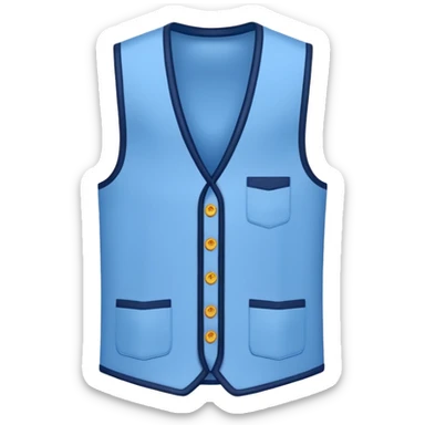Crie um emoji de uma camisa social azul claro com um colete azul marinho por cima sticker