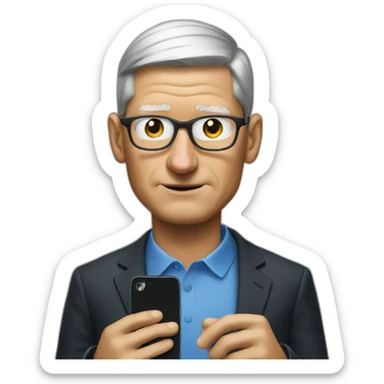 tim cook with a Nothing Phone sticker