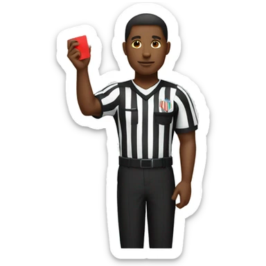black male referee holding red card sticker