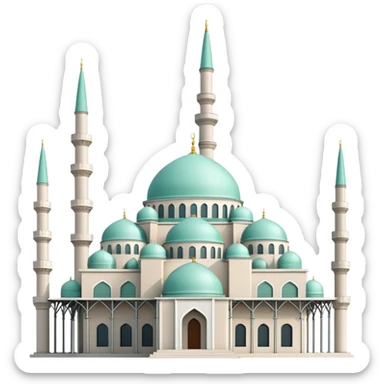Light mint İstanbul mosque under construction  sticker