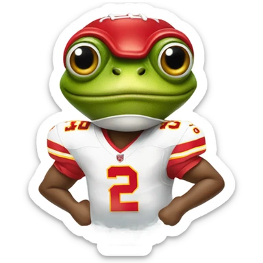 Frog wearing KC chiefs jersey  sticker