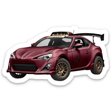 Distressed rusty old Extended wheelbase 2013 scion fr-s dark black cherry 4wd monster Baja dessert stadium racer  sticker