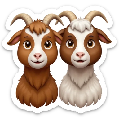 Two goats staring at each other one is anxious one is a chill guy sticker
