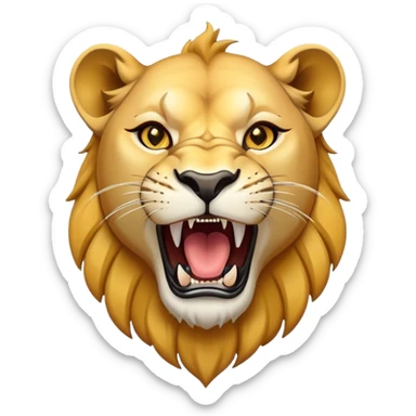 a modern, design roaring lioness sticker