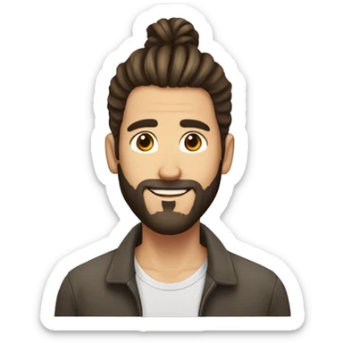 Guy with a man bun on the top and the sides is a fade he allso have a big nose he have brown hair and he is not so wite sticker