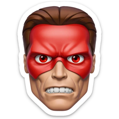 Red eyed half face metal Terminator Arnold Schwarzenegger sticker