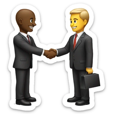 two business man and woman handshake sticker