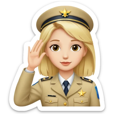 Girl nazi with blond hair saluting  sticker