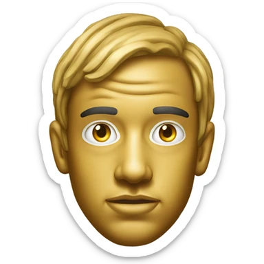 golden inflatable sculpture travis scott head sticker