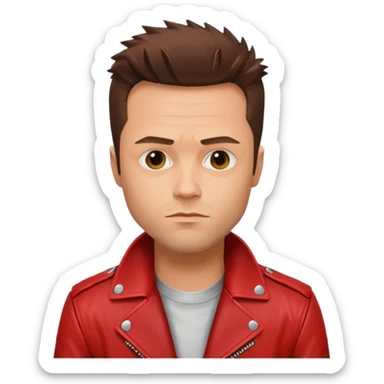 Tyler Durden, wearing red jacket sticker