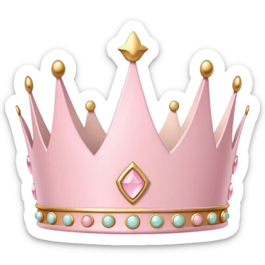 White and pastel pink crown sticker