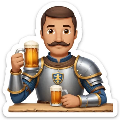 Medieval knight Man with a moustach in a tavern sticker