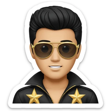 A boy with an Elvis Presley mask with sunglasses (with total black lenses)dressed as Elvis Presley sticker