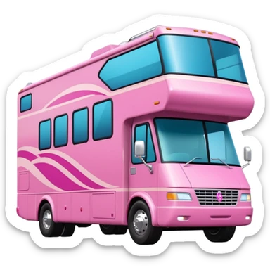 Aerodynamic Streamlined Barbie styled motor home rv off-roading rock-climbing 4x4 desert Winnebago party bus sticker