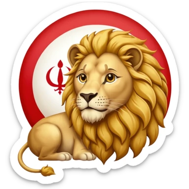 Iranien flag with a Lion in the middle sticker
