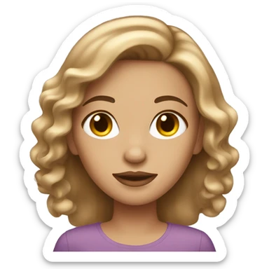 glamorous girl with light brown hair sticker