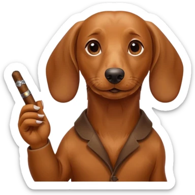 A daschund smoking sticker
