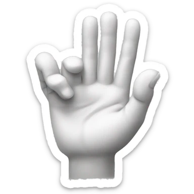 white hand making the letter F sticker