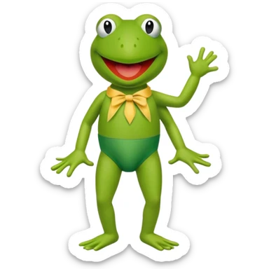 Kermit the frog wearing a 1920s bathing suit  sticker