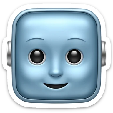 microchip with a friendly face, symbolizing artificial intelligence AI emoji sticker