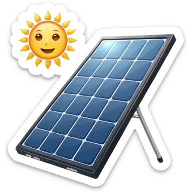 rectangualar solar panel with sun in background mainly using the color #4fd1d9 for the panel itself sticker