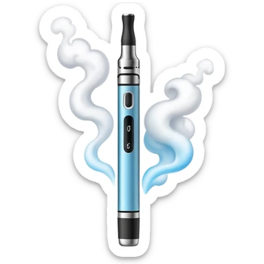 modern vape pen with vapor cloud sticker