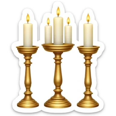 Aesthetic scenic beautiful gorgeous pretty elegant sparkly shiny scene of Candles, flowers, marble pedestals, lush vines and ferns sticker