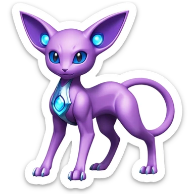 Miraidon-Genesect-Espeon-Mewtwo-Fakémon-hybrid-creature (full body)  sticker