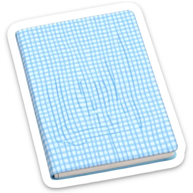 Cute  journal cover, pastel blue gingham pattern
Handwritten feminine typography, soft aesthetic, cozy girl vibe
Clean product mockup, minimal shadows, lifestyle stationery style sticker