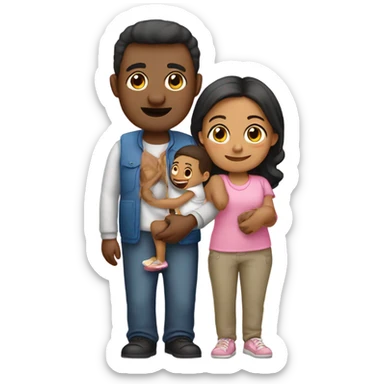 Papa mamá hija hijo sticker