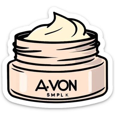 face cream jar with AVON logo sticker