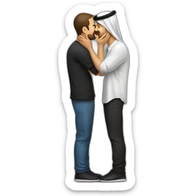 Israeli man kiss Palestinian man sticker