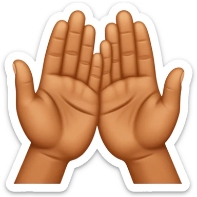 To palms rubbing together sticker